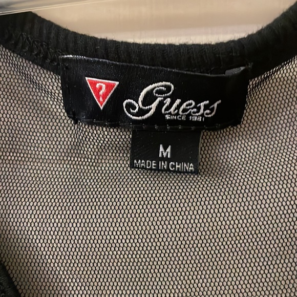 Vintage Guess Rhinestone Black Tank Top Size: M 7/8 USED! - Picture 3 of 5